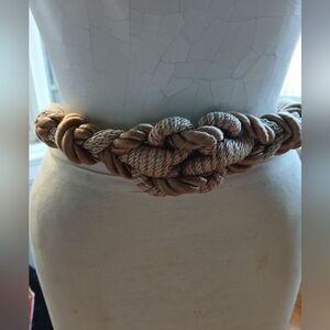 Vintage 1980s Rope Belt Knotted Multi Strand Woven Rope Belt